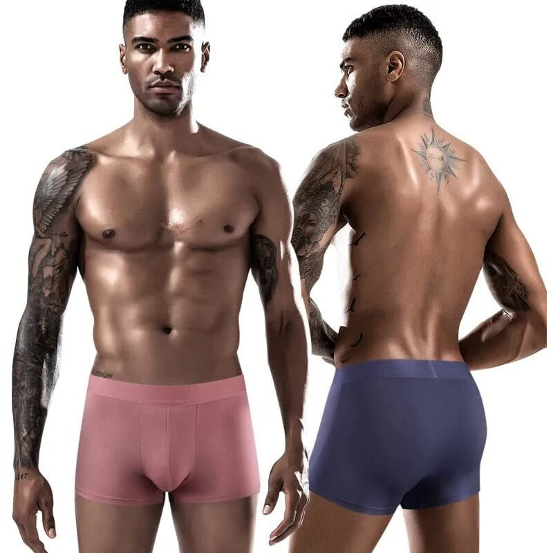 Lak 18 Ultra-Soft Ice Silk Breathable Men's Shorts Underwear Brief Boxer | Multicolor | (2Xl, 1)
