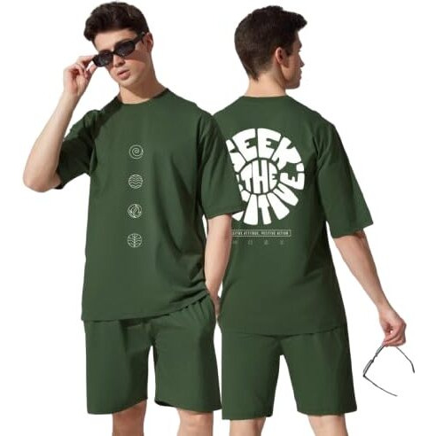 Upclothing Printed Oversized Tracksuit Set (Top And Bottom Set) Co-Ord Set