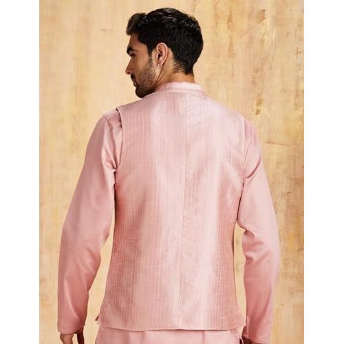 Amazon Brand - Symbol Men's Lightweight Nehru Jacket (Sy-A22-Mna-Jtk-06_L.Pink_Xl)