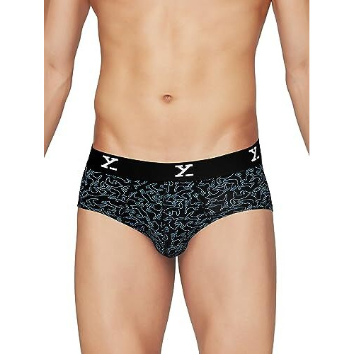 Xyxx Men's Modal All Over Print Briefs (Pack Of 2) (Xybrf_R5_02_Lightning Bolt+Yoga Pet_M)