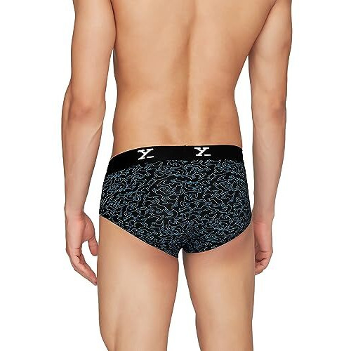Xyxx Men's Modal All Over Print Briefs (Pack Of 2) (Xybrf_R5_02_Lightning Bolt+Yoga Pet_M)