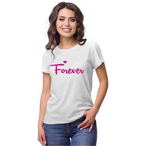 Hangout Hub Men's & Women's Tshirts | Regular Fit T-Shirt |Cotton|Round Neck |Couple Tshirts |Together Forever|White|Men L|Women S|Set Of 2