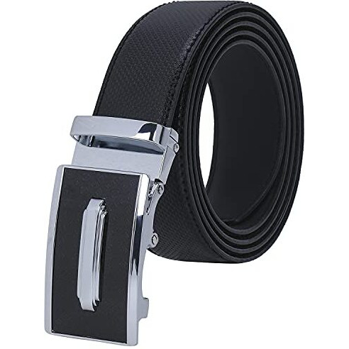 Labnoft Mens Pu Leather Auto Lock Belt (Black, Belt-033)