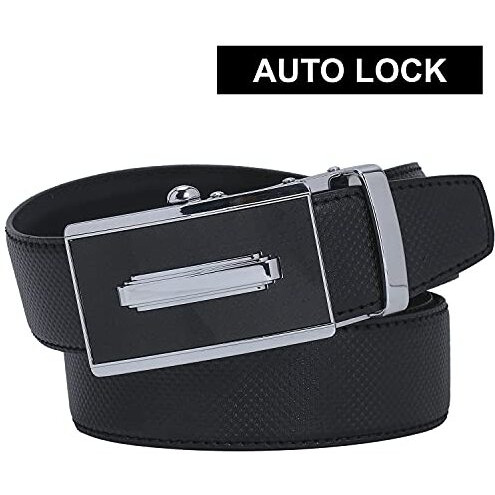Labnoft Mens Pu Leather Auto Lock Belt (Black, Belt-033)