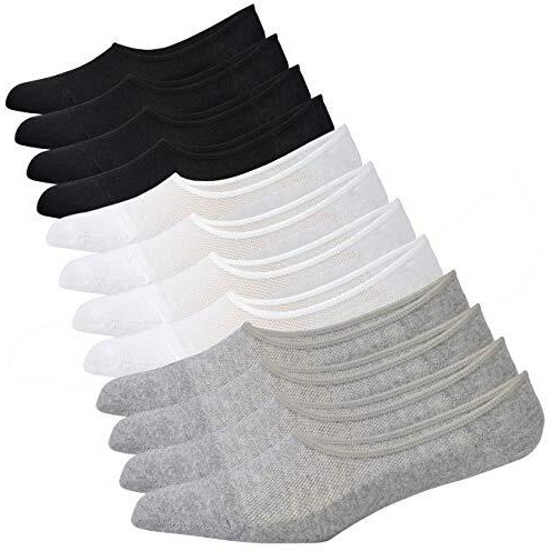 Jormatt 6 Pairs Mens Women Genuine No Show Socks Boys Sneaker Shoes Mesh Knit Low Cut Athletic Cotton Socks Non Slip,Men Shoes Size 10-14, Multi