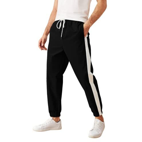 Track Pant For Men || Track Pants || Lycra Full Elastic Jogger Track Pant (Tp-03-Black-M)