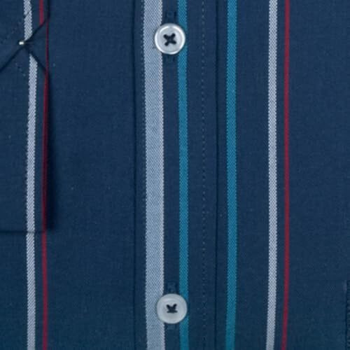 Accox Men's Breathable Cotton Full Long Sleeves Checkered Striped Regular Fit Formal Shirt For Men (O_Gcr391_42) Multicolour