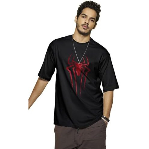 Bewakoof Men's Graphic Printed 100% Cotton T-Shirt - Oversized Fit, Round Neck, Half Sleeves