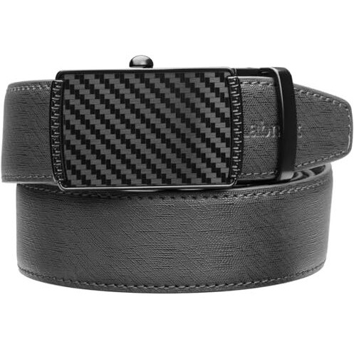 Labnoft Men's Pu Leather Auto Lock Belt (Black, Belt-063-Tx-Black)