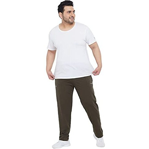 Bigbanana Plus Size Men's Regular Fit Solid Trackpant (Studd, Olive, 5Xl)