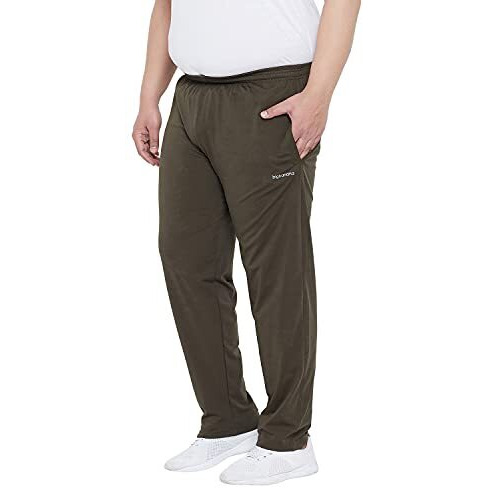 Bigbanana Plus Size Men's Regular Fit Solid Trackpant (Studd, Olive, 5Xl)
