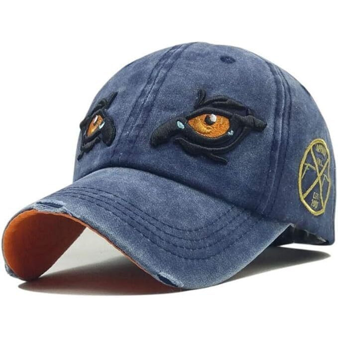 Handcuffs Unisex Adjustable Cap Eagle Eye Embroidery Hat Baseball Cap Sun Hats Sport Cotton Headwear Summer Caps (Blue)