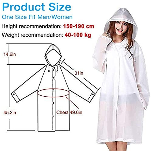Palay 2Pcs Rain Ponchos For Men Women, Reusable Eva Raincoats With Hood For Rain Ponchos For Camping, Hiking, Music Festival, Outdoor Activities (Blue)