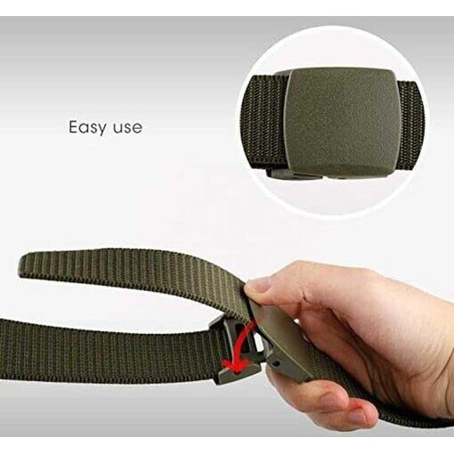 Fabme Unisex Solid Nylon/Canvas Waist Belt - Green, Free Size, (Acc-41-43)