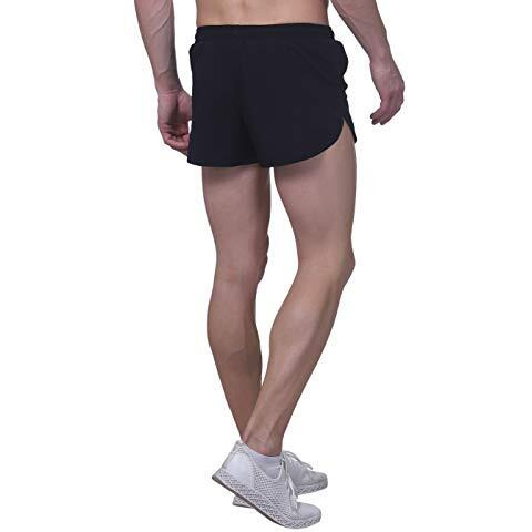 Truerevo 2 Inch Men's Professional Dry Fit Running Shorts With Inner Brief And Key Pocket Marathon(191112Blk_M_Black_M)