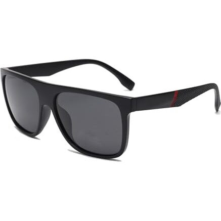 Elegante Uv Protected Polarized Oversized Sunglasses For Men Classic Retro Designer Style (C1 - Black)