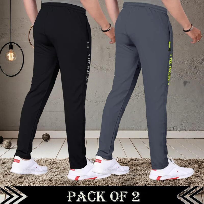 Pinkmint Combo Track Pant Set For Men Lycra Soild Suitable For Yoga, Dancing, Running, Regkular Wear