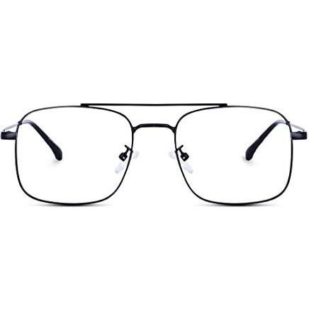 Roshfort Computer Blue Light Blocking Glasses Square Frame For Men Women, Blue Ray Gaming Glasses With Anti Eye Strain And Uv Glare Spectacle Frame Eyeglasses S (Black, B-2)