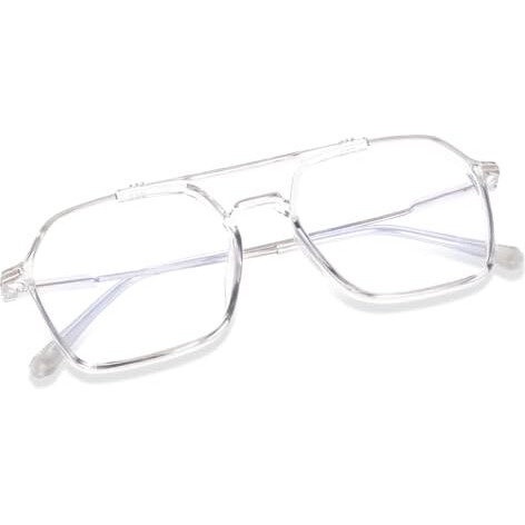 Peter Jones Unisex Clear Transparent Square Blue Light Blocking Computer/Gaming Glasses (Ag2811T)