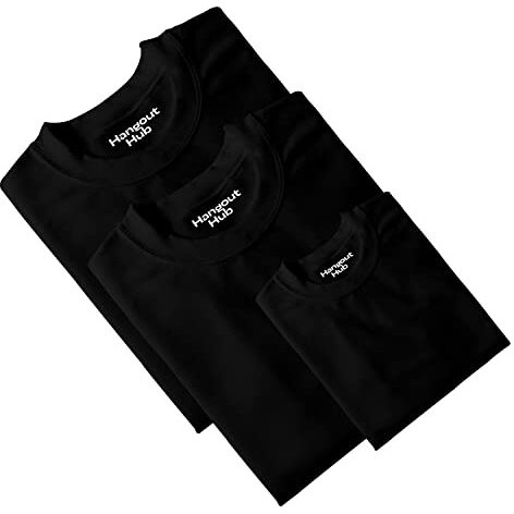 Hangout Hub Hh100 Men's Women's & Boy's Round Neck T Shirt The Boss The Real Boss (BlackMen XxlWomen XxlBoys 0-2 Yrs) Set Of 3 Family T-Shirts