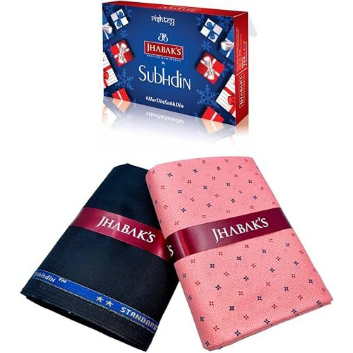 Jhabak's Unstitched Polyester Shirt & Trouser Fabric - 2.25M Shirt Piece - 1.20M Pant Material (Pack Of 4 Combo Set) B