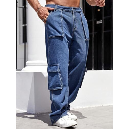Men Jeans || Jeans For Men || Cargo Jeans (Q-10-11) (In, Numeric, 32, Blue)