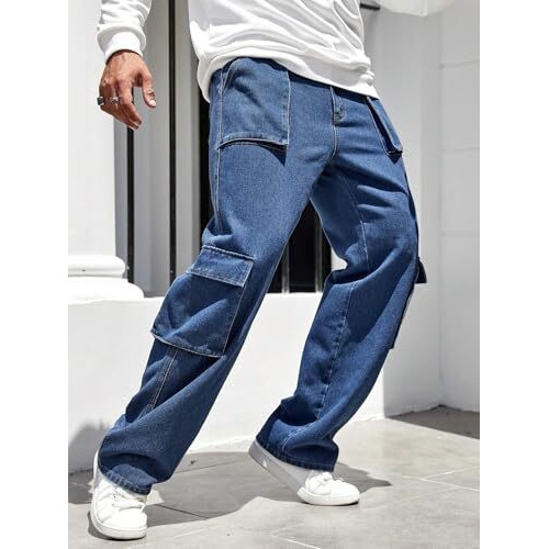 Men Jeans || Jeans For Men || Cargo Jeans (Q-10-11) (In, Numeric, 32, Blue)