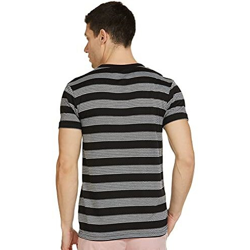 Jonney Men's Cotton Blended Regular Fit Round Neck T-Shirt (Black, Xx-Large)