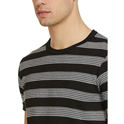 Jonney Men's Cotton Blended Regular Fit Round Neck T-Shirt (Black, Xx-Large)