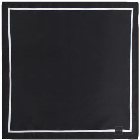 Peluche Classic Hue Black Pocket Square For Men (14X14 Inches)