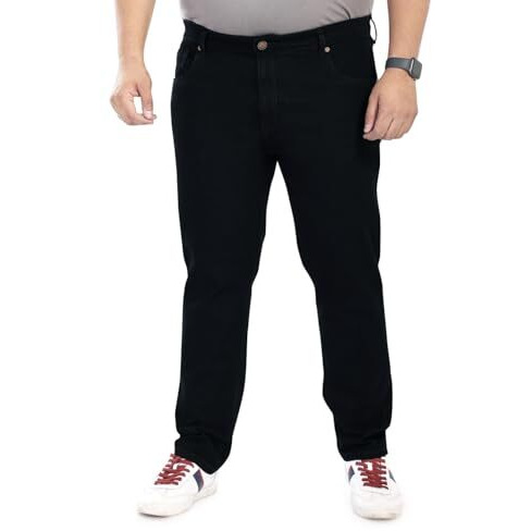 Pluss Tribe - Plus Size Jeans For Men Denim Jean Color Black Size 52