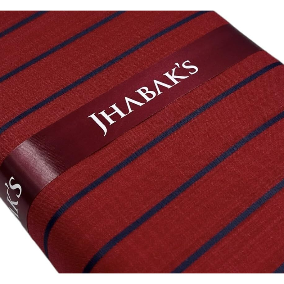 Jhabak's Unstitched Striped Premium Shirt Fabric For Men - Cotton Blend Material - Shirt & Kurta Piece Cloth