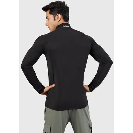 Thrive Mens Slim Fit Pullover Sport And Gym Full Sleeve T-Shirt For Men Black