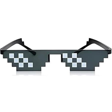 Fusked Thug Life Sunglasses - Pixelated Mosaic Glasses - Party Glasses Mlg Shades (12 Pixels) Made In India (Single)