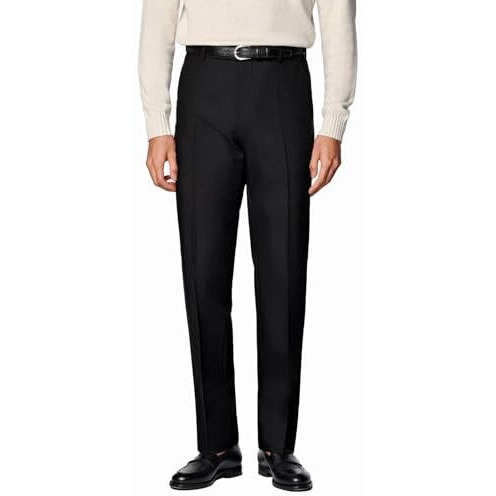 Juari Be A Gentleman Men's Stretchable Formal Black Trousers, Stylish (In, Numeric, 30, Regular, Black), Mid Rise