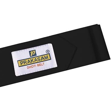 Prakasam Cotton Men's Welcro Dhoti Black Color Belt (Large-1.60 Meter) (Pack Of 1)