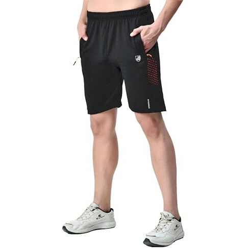 Rynogear Men's Shorts With Zipper Pocket Black
