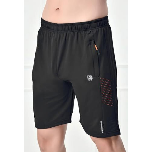Rynogear Men's Shorts With Zipper Pocket Black