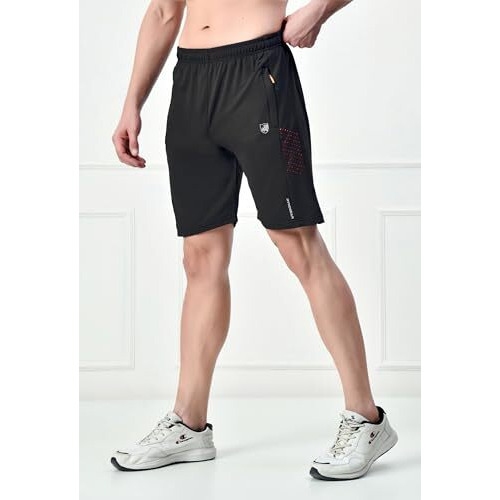 Rynogear Men's Shorts With Zipper Pocket Black