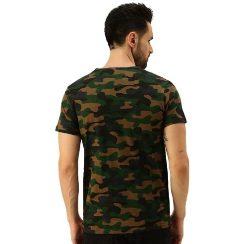 Veirdo Men's Cotton Camouflage Printed T-Shirt(99_Darkcamo_Xl_99Camoflague_X-Large)