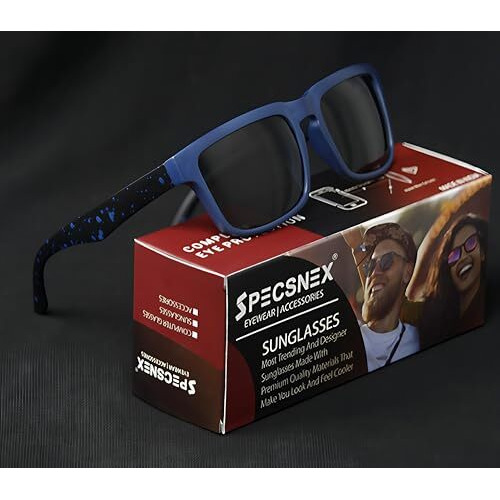 Specsnex Nexgen Rubber Coated Goggles For Men | Polarized Sunglasses | Uv Protected Driving, Riding, Stylish, Anti Glare Glasses (Nex-Cpdtbl | Blue)