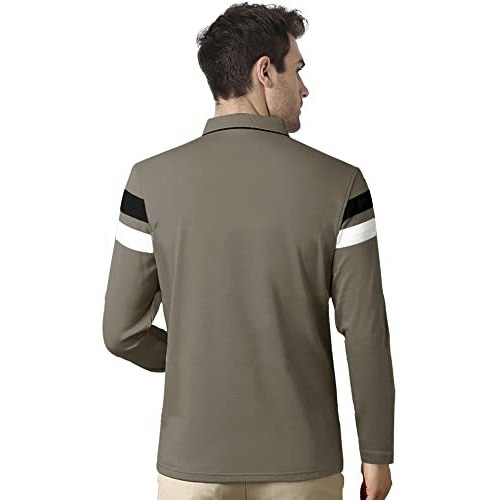 Eyebogler Polo Neck Striped Tshirt For Men