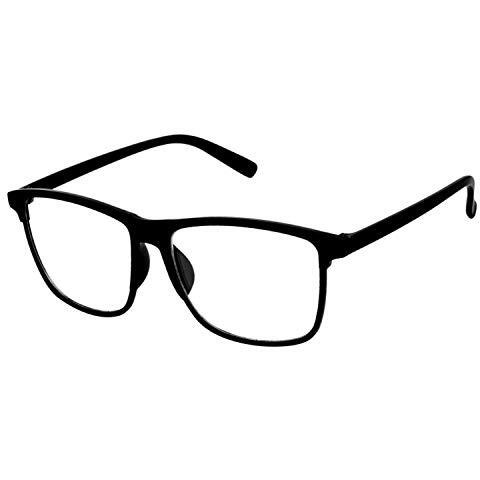 Dervin Black Transparent Rectangular Sunglasses Frame For Men & Women (Black-Clear, Large Size)
