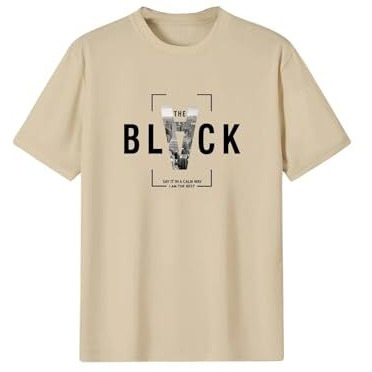 Lymio Men T-Shirt | T-Shirt For Men | Printed Regular Fit T Shirt | T-Shirt (B-Black) (2Xl, Khakhi)