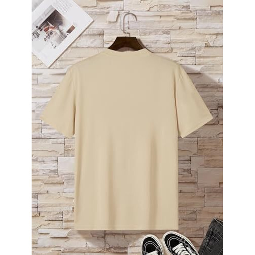 Lymio Men T-Shirt | T-Shirt For Men | Printed Regular Fit T Shirt | T-Shirt (B-Black) (2Xl, Khakhi)