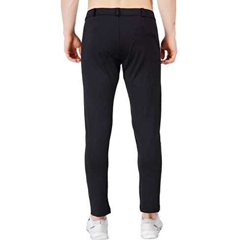 Vego Mens 4 Way Lycra Strechable Slim Fit Formal Mid Rise Trousers & Pant Black