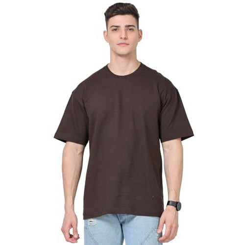 Notfunny 280 Gsm Pure Organic Cotton Oversized T Shirts For Men | Drop Shoulder Tshirt For Men & Boys (Available In Black, Blue, Beige,Orange & White)