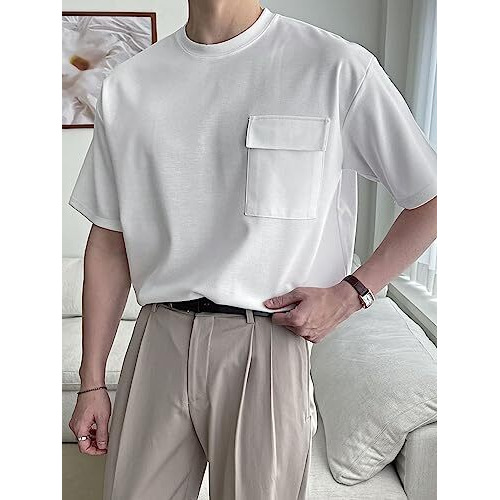Leriya Fashion Mens Poly Cotton T-Shirt Regular Fit Casual (Lf-Mt-1074_White_L)