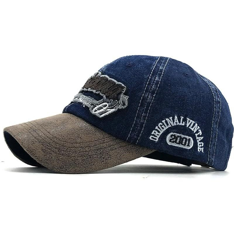 Handcuffs Denim Stylish Cap For Men Women Baseball Caps Adjustable Free Size Hats | Gym Accessories | Sun Protective Hat (Navy)
