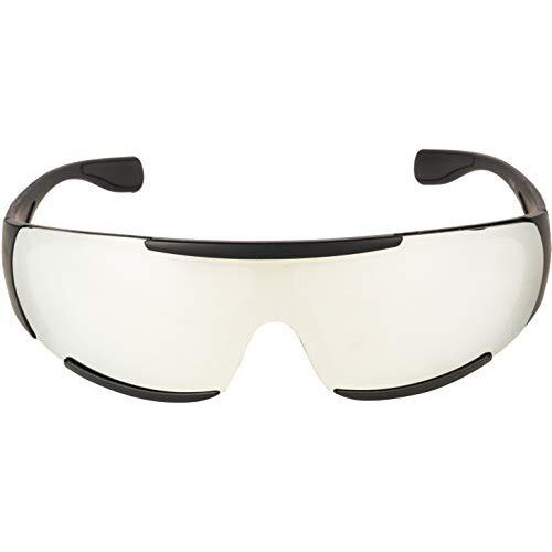 Nuvew Mirrored Sports Unisex Sunglasses - (Silver Mirror Lens | Black-Red Frame | Large)